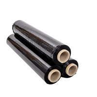 3 Rollen Schwarz Stretchfolie 50 cm x 250 m - 23 my 2,5 Kg