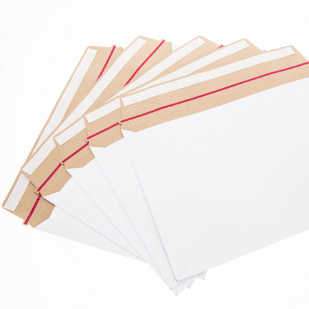 100 Stück Versandtaschen aus Karton B4 Weiß 250 x 350 mm 