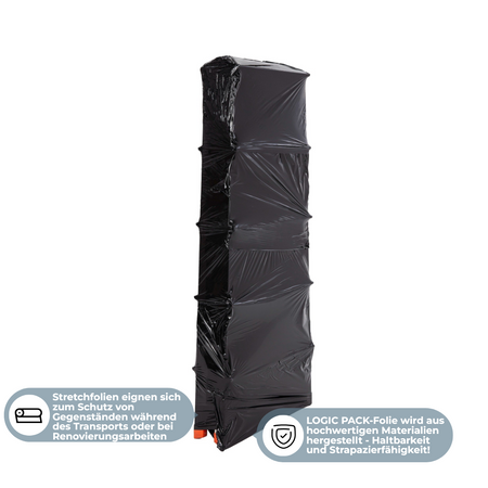 Logic Pack Stretchfolie Schwarz 23 my 50 cm x 160 m 1,5 kg - 2 Rollen