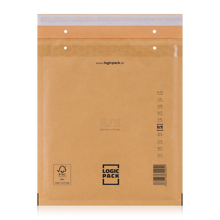 Logic Pack FSC Luftpolstertaschen Braun-E5 100