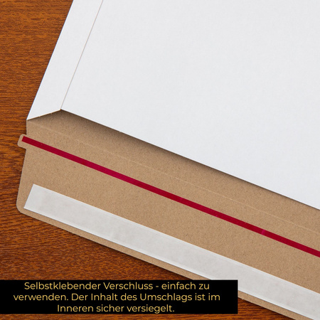 LOGIC PACK Versandtaschen aus Karton B4 Weiß 250 x 350 mm 100 Stück