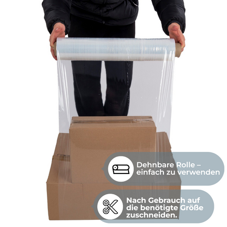 Logic Pack Stretchfolie Tranasparent 23 my 50 cm x 160 m 1,5 kg - 6 Rollen