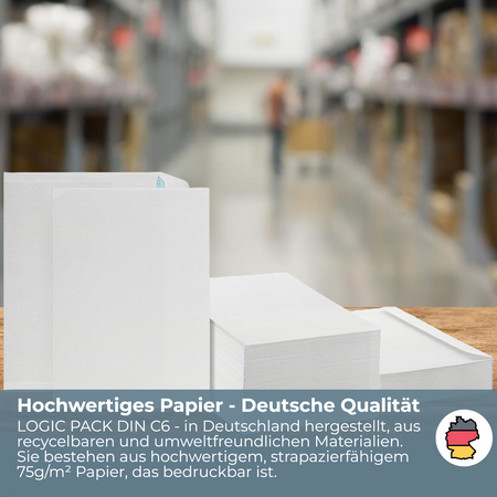 Briefumschläge C6 Weiß HK - 100 Stück