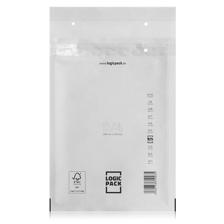 Logic Pack FSC Luftpolstertaschen Weiß D4 -100 Stck