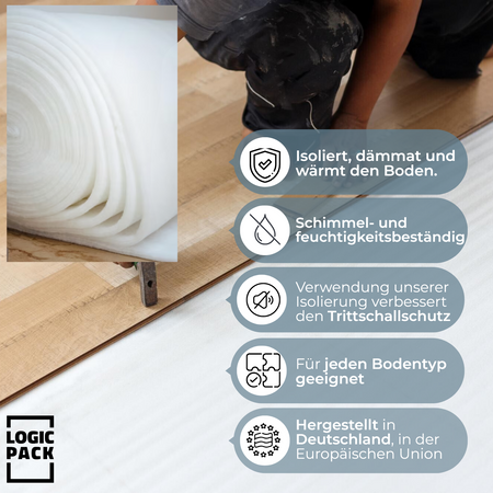 Trittschalldämmung 3mm -  100 cm x 100 m x 1 Rolle