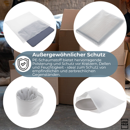 Verpackungsmaterial Schaumfolie 100 Stück  300 x 300 x 1 mm
