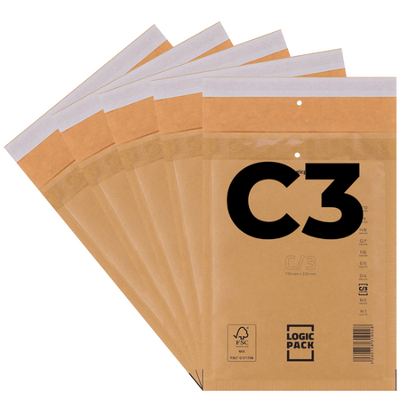Logic Pack FSC Luftpolstertaschen Braun-C3 100