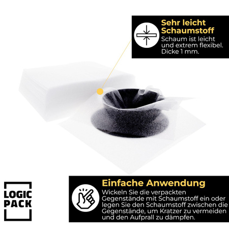 Verpackungsmaterial Schaumplatten 100 Stück  300 x 300 x 1 mm
