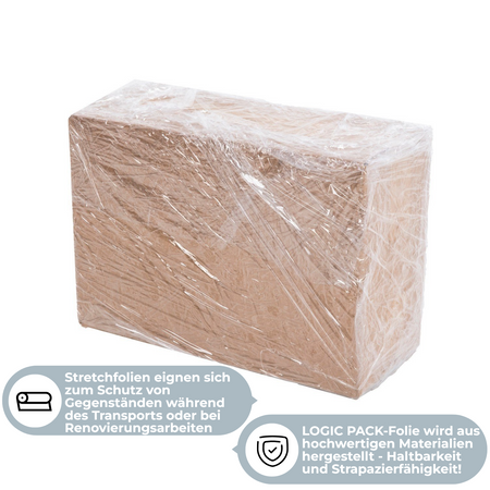 2 Rollen Transparent Stretchfolie 50 cm x 250 m - 23 my 2,5 Kg