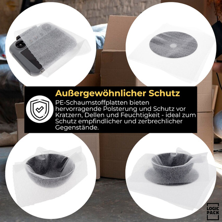 Verpackungsmaterial Schaumplatten 100 Stück  300 x 300 x 1 mm