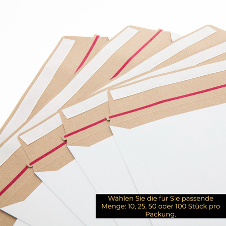 LOGIC PACK Versandtaschen aus Karton B4 Weiß 250 x 350 mm 100 Stück